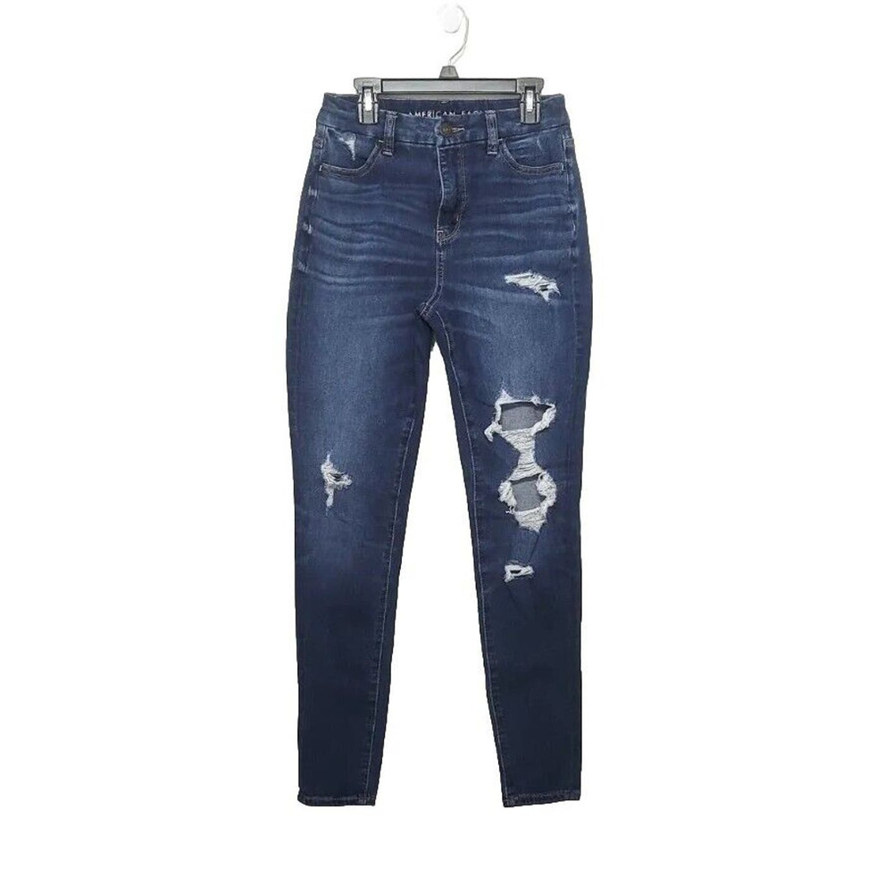 American Eagle The Dream Jean Curvy Hi Rise Jegging Womens Size 0 Distressed